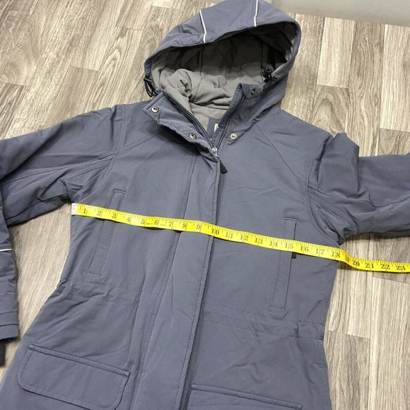DULUTH TRADING CO. Snap & Zip Up Insulated Grey Hooded Parka Jacket Women's XS - Picture 4 of 12